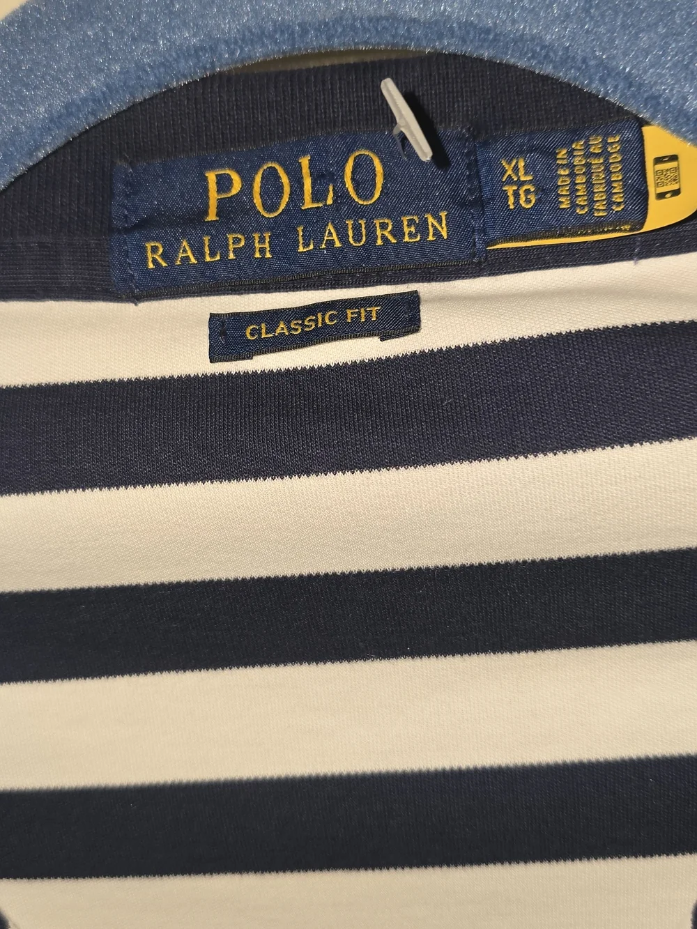Polo by Ralph Lauren Men’s Navy & White Striped Polo Shirt